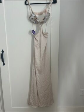 Windsor Ivory Dress with Silver Crystal Trim